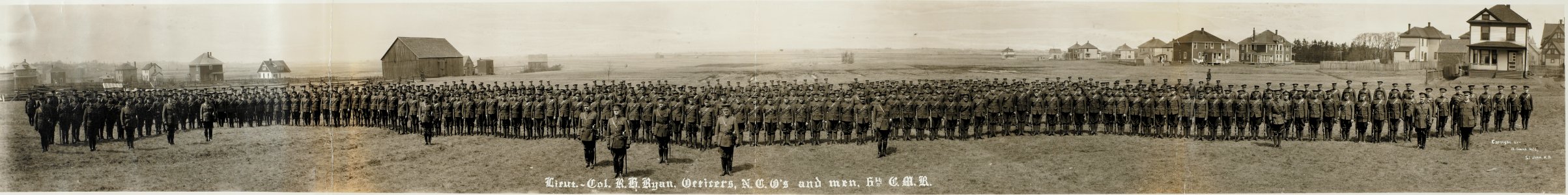 Lt. Col. R.H. Ryan, officers, NCO's and men, 6th CMR (HS85-10-30269) photo