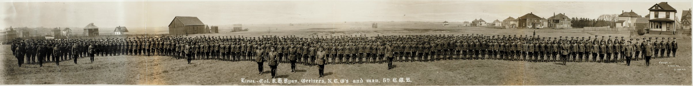Lt. Col. R.H. Ryan, officers, NCO's and men, 6th CMR (HS85-10-30269)