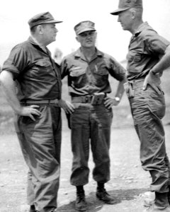 LTG Henry W. Buse Jr., BG Michael P. Ryan, and MG Bruno A. Hochmuth at Camp Carroll