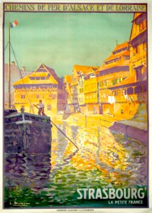 Lucien Blumer affiche chemins de fer Alsace Lorraine Strasbourg 1930