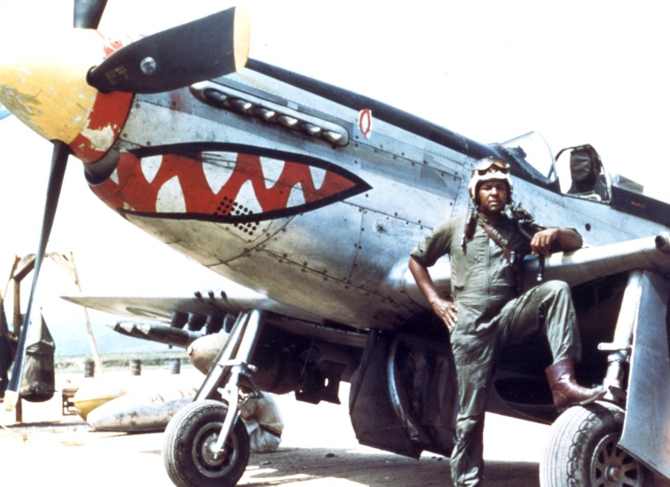 Lt. Daniel Chappie James with P-51 in South Korea