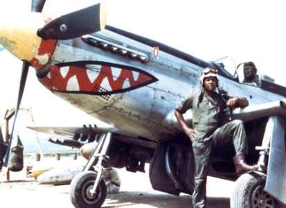Lt. Daniel Chappie James with P-51 in South Korea