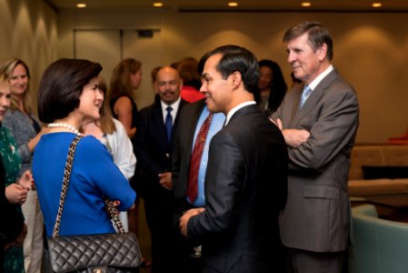 Luci Baines Johnson and Julian Castro, 2015