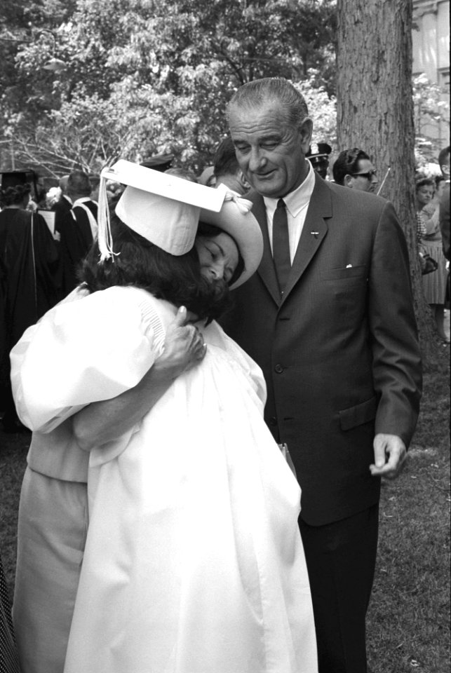 Luci Johnson's graduation with LBJ and Lady Bird