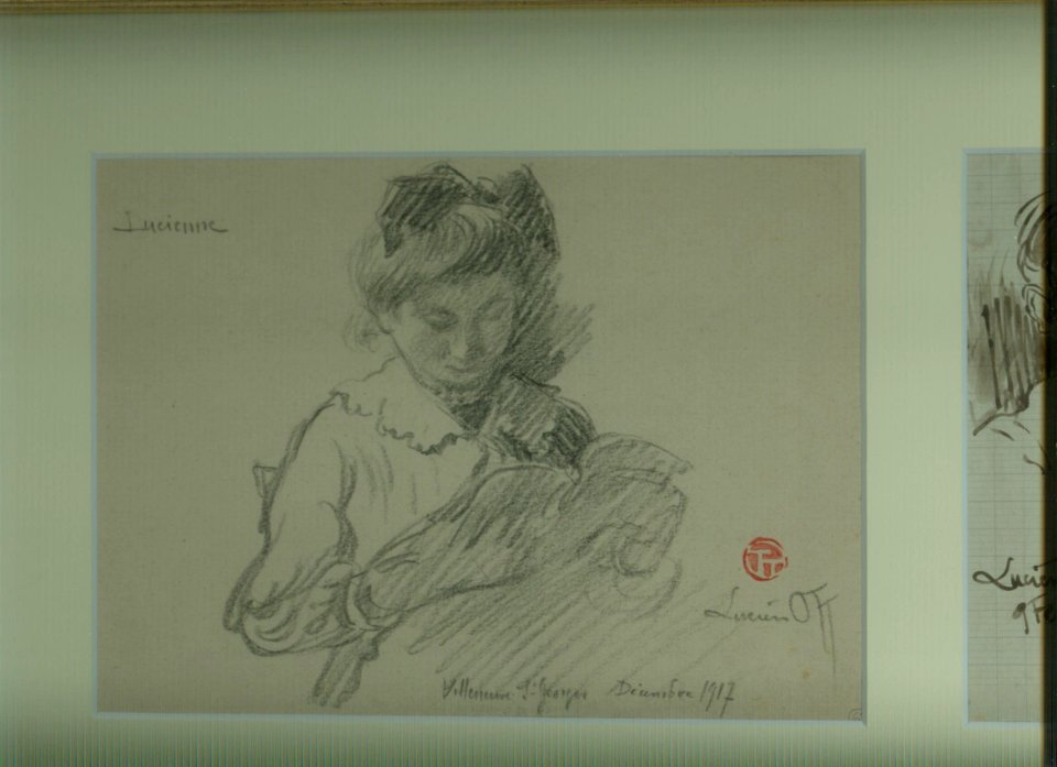 Lucien Ott Portrait de sa fille Lucienne lisant. Décembre 1917. France, collection particulière