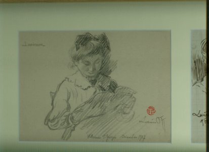 Lucien Ott Portrait de sa fille Lucienne lisant. Décembre 1917. France, collection particulière