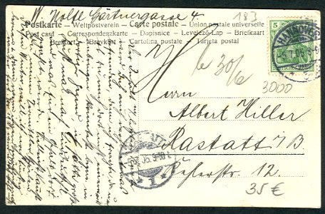 Ludwig Hemmer PC 0602 Gruss vom Schützenfest Hannover. Einzug der Schützen in's Rundteil. Adressseite liegend