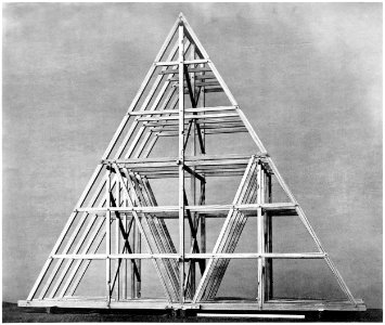 Ludwig Bickell-Hessische Holzbauten-Heft 01-1887-029-Marburg Dachstuhl des Saalbaues auf dem Schloss Anfang des 14 Jahrhunderts