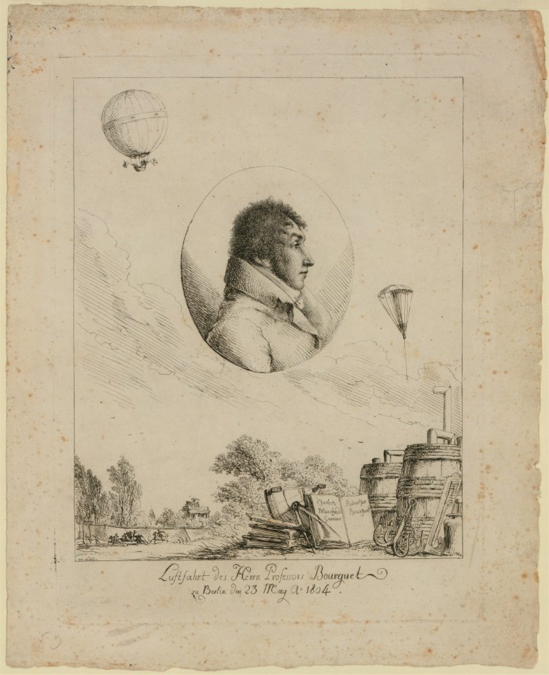 Luftfahrt des Herrn Professors Bourguet ; zu Berlin den 23 May Ao 1804 - Tollen, tsc. LCCN2002716395