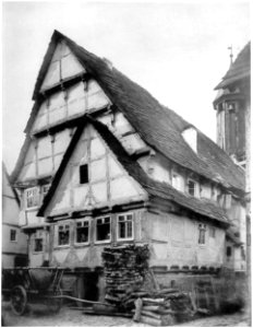 Ludwig Bickell-Hessische Holzbauten-Heft 02 03-1891-024-Helmarshausen Rathaus abgebrochen Sommer 1890 Hauptbau c 1480 Anbau 1585
