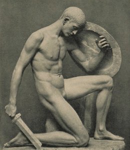Ludwig Habich - Kniender Jüngling mit Schild und Schwert