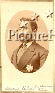 Lunalilo, carte de visite by Menzies Dickson, ca. 1870
