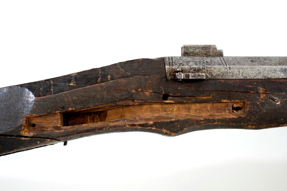 Luntlåshakebössa, detalj - Livrustkammaren - 67892
