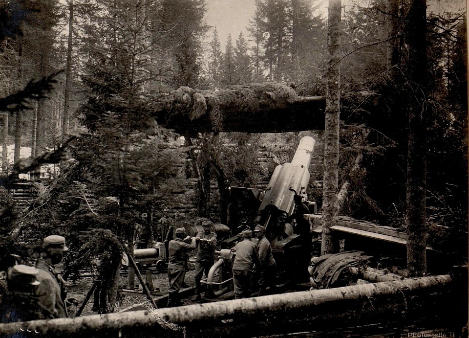 Lusern. 38 cm Haubitze im Elevieren. (BildID 15637208)
