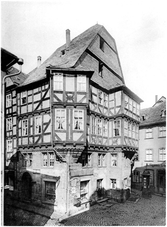 Ludwig Bickell-Hessische Holzbauten-Heft 02 03-1891-034-Marburg Ecke der Markt- und Wettergasse ca 1590