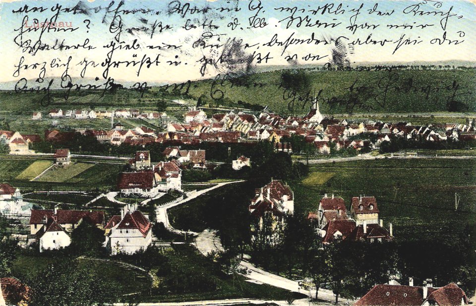 Lustnau. Blick von Tübingen (AK Gebr. Metz 1913 TPk148)