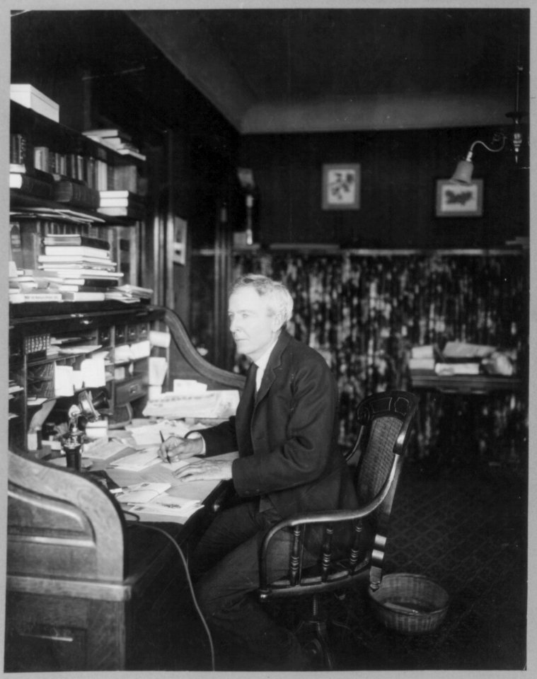 Luther Burbank, 1849-1926, three-quarter length portrait, seated at desk, facing left LCCN2005685708