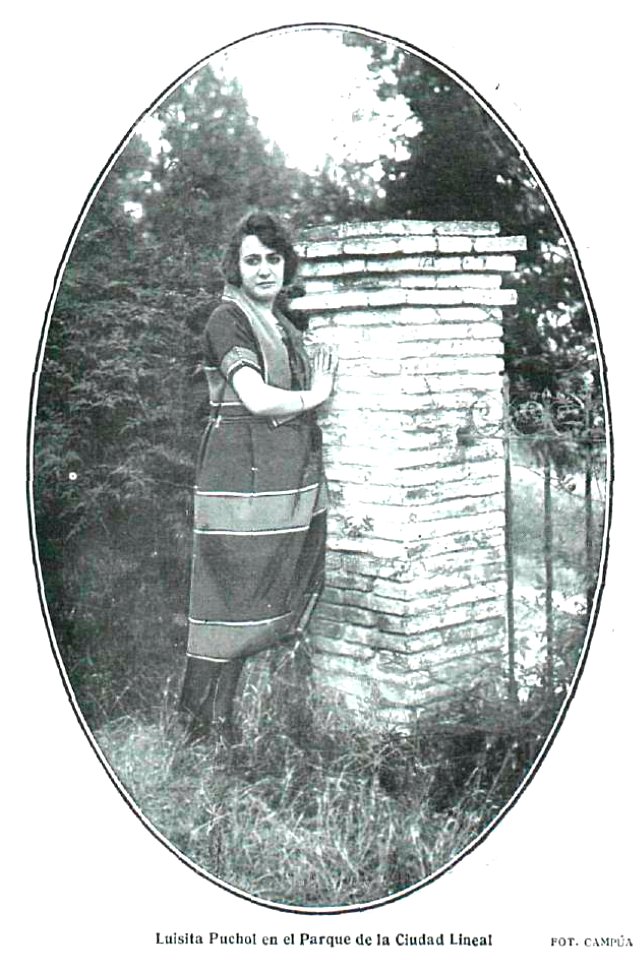 Luisita Puchol en el Parque de la Ciudad Lineal, de Campúa, La Esfera, 7 de agosto de 1920