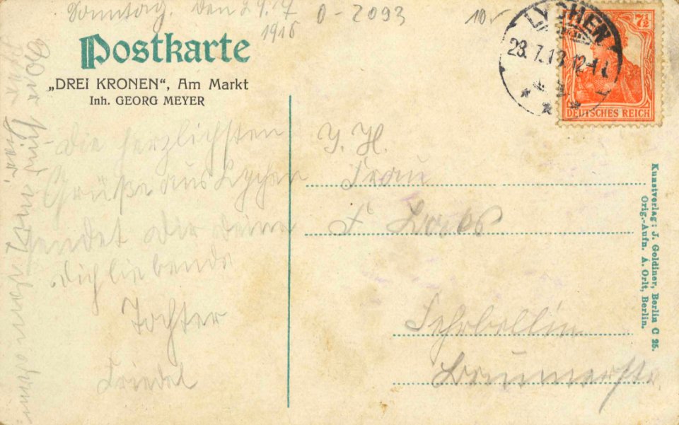Lychen, Brandenburg - Stadtansicht (4) (back) (Zeno Ansichtskarten)
