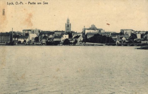 Lyck, Ostpreußen - Stadtansicht mit See (Zeno Ansichtskarten)
