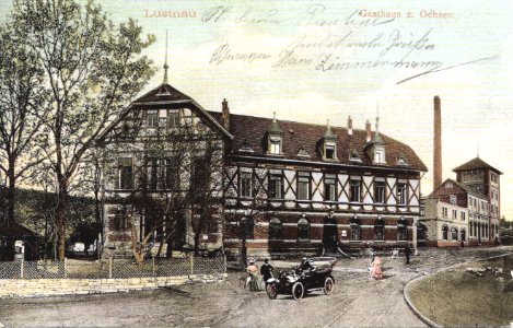 Lustnau. Gasthaus zum Ochsen (AK Gebr. Metz 1908 TPk197A
