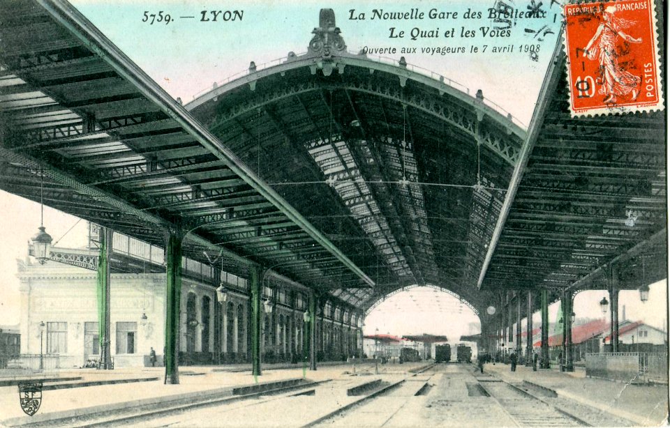 LYON - La Nouvelle gare des Brotteaux - Le Quai et les voies - Ouverte aux voyageurs le 7 avril 1908