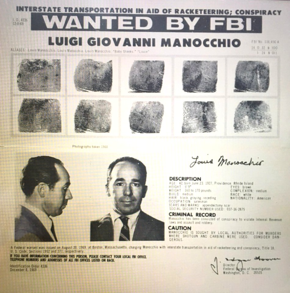 Luigi Manocchio - FBI Wanted Poster