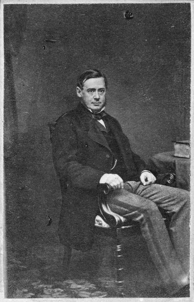 Lyons, Lord Richard B.P., British Minister to the United States from December 1858 to February 1865, full-length, seated - NARA - 533231