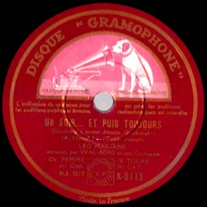 Léo Marjane Gramophone n° K-8116 mx. OLA 2512 - 1938