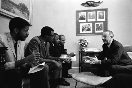 Lyndon B. Johnson meeting with Civil Rights activists