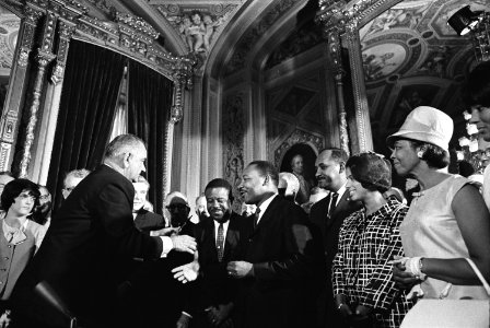 Lyndon Johnson and Martin Luther King, Jr. - Voting Rights Act photo