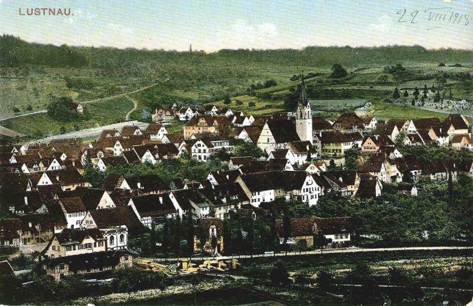 Lustnau vom Österberg (AK 1918 TPk152)