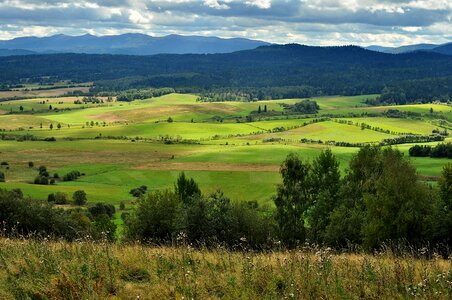 Landscape a view of the mountains clouds photo