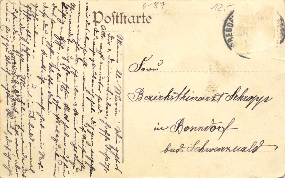Löbau, Sachsen - Nikolaikirche, Realschule und wendische Kirche (back) (Zeno Ansichtskarten)