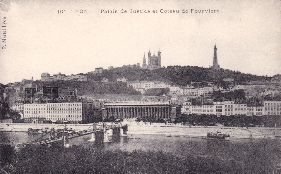 Lyon - Palais de justice et Coteau de Fourvière (CP Martel)