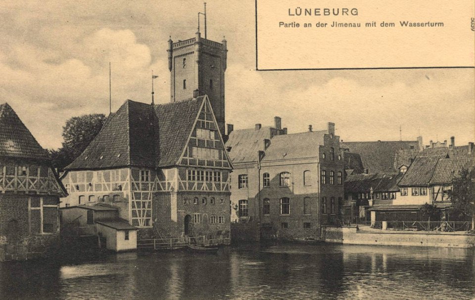 Lüneburg, Niedersachsen - Ilmenau mit dem Wasserturm (Zeno Ansichtskarten)
