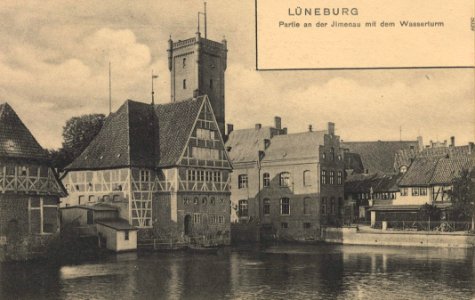 Lüneburg, Niedersachsen - Ilmenau mit dem Wasserturm (Zeno Ansichtskarten)