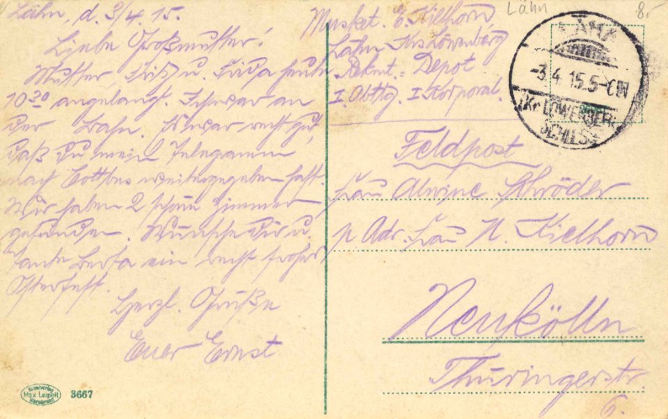 Lähn, Schlesien - Stadtansicht mit Burg (back) (Zeno Ansichtskarten)