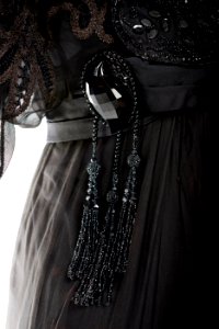 Långklänning av svart siden och tyll. Tillhört Irma von Geijer - Hallwylska museet - 89332