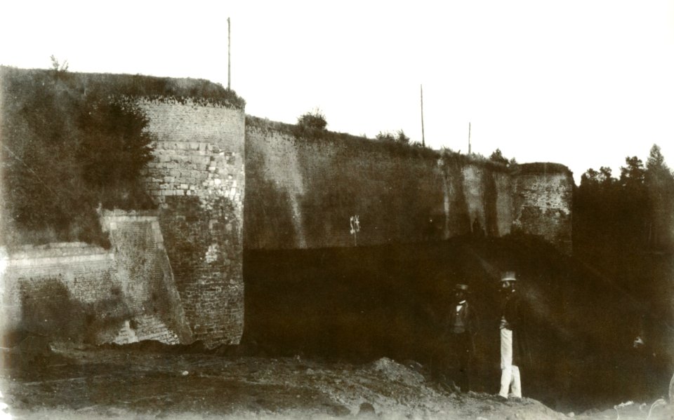 Maastricht, sloop vestingwerken, stadsmuur bij Brusselsepoort2