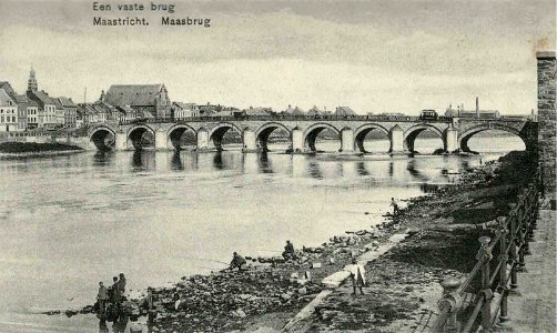 Maastricht, Stenenwal, lage waterstand, ca 1900