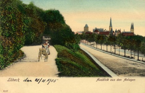Lübeck, Schleswig-Holstein - Ausblick aus den Wallanlagen (Zeno Ansichtskarten)