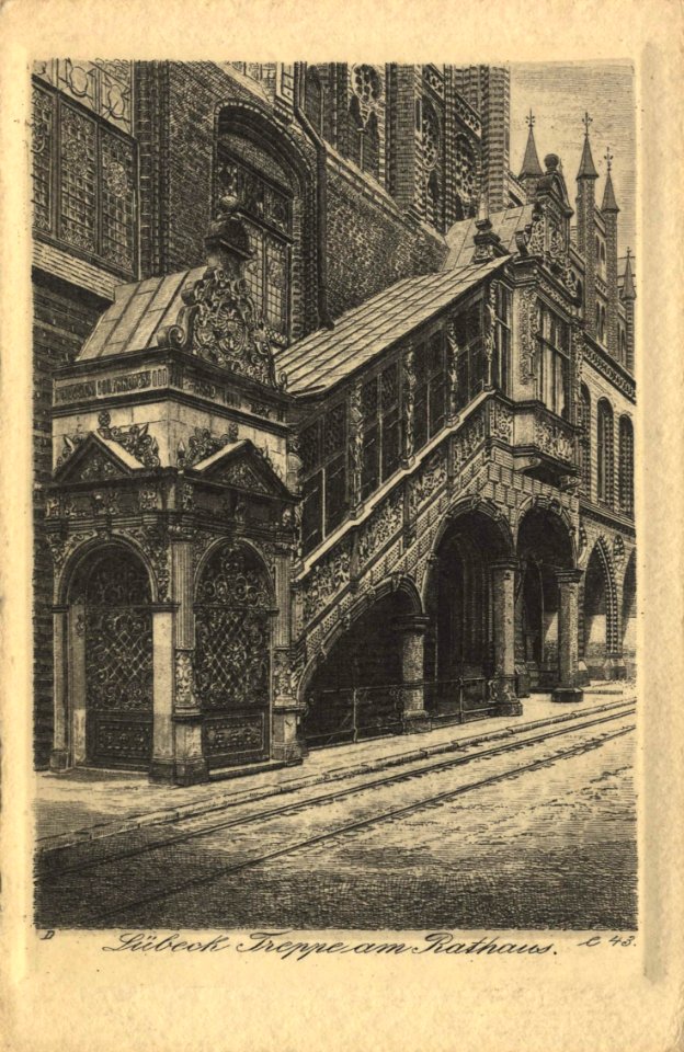 Lübeck, Schleswig-Holstein - Rathaus, Treppe (Zeno Ansichtskarten)