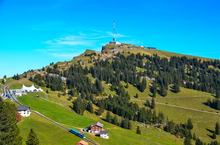 Rigi mountain railway the summit distant photo