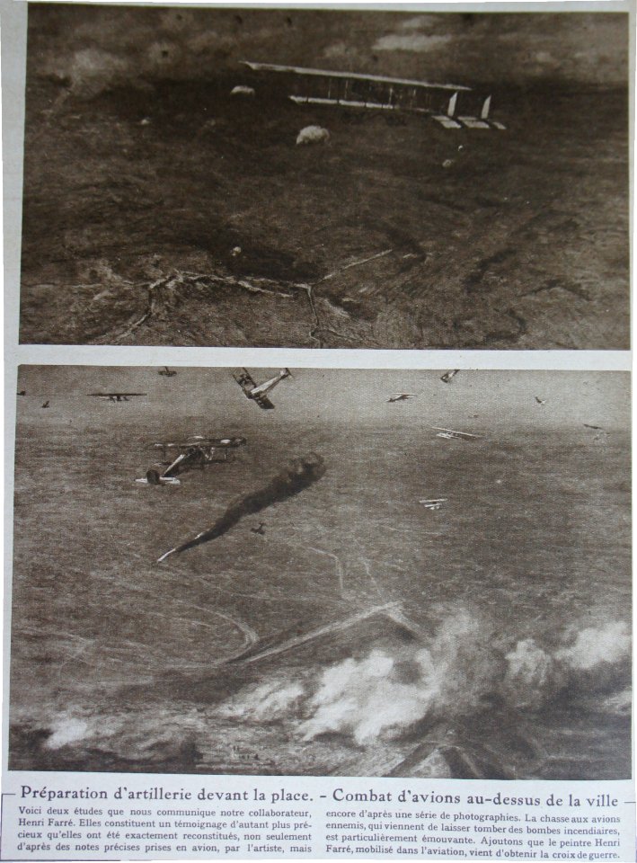 M 148 14 peinture de Farré de combats aérien devant Verdun