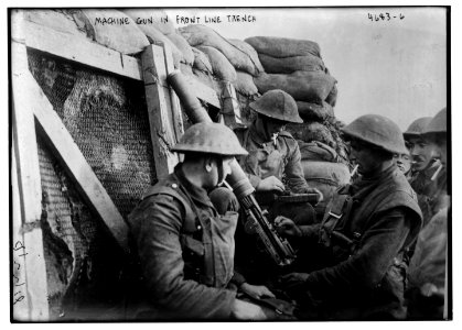 Machine gun in front line trench LCCN2014707583
