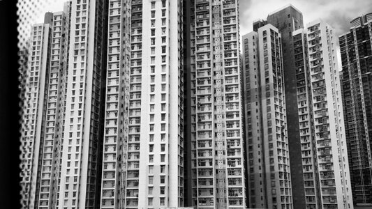 Hk building black and white