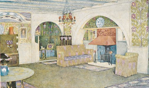 M. H. Baillie Scott - Empfangsraum (Kamin-Partie)