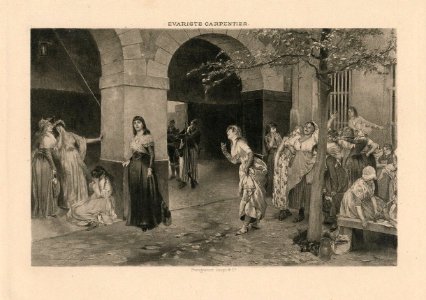 Madame Roland à Sainte-Pélagie - gravure d'après Évariste Carpentier