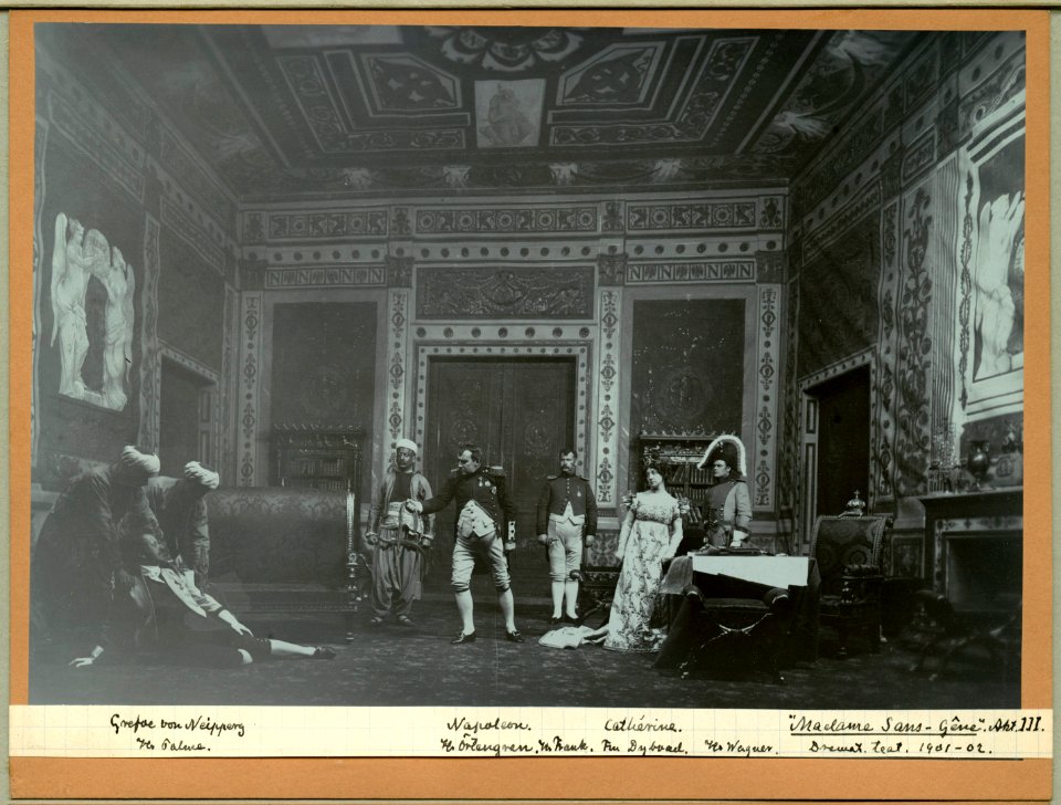 Madame Sans-Gêne, Dramatiska teatern 1902. Föreställningsbild - SMV - H13 044